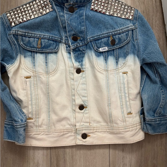Vintage Lee Dyed Ombré Studded Jean Jacket / Acid Wash Jean Jacket / Custom Made - Picture 8 of 11